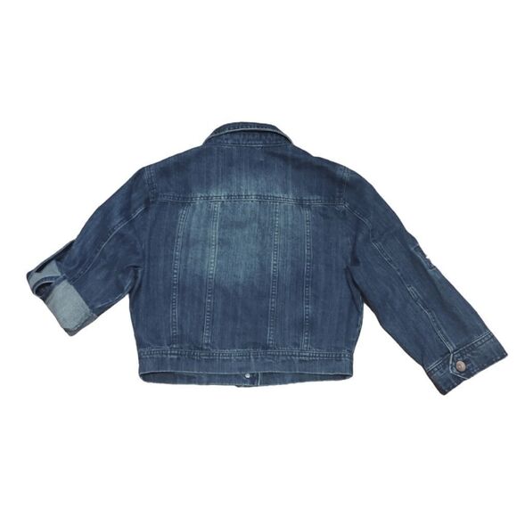 Ci Sono Dark Wash Cropped Denim Jean Jacket Faded US M - Picture 2 of 6
